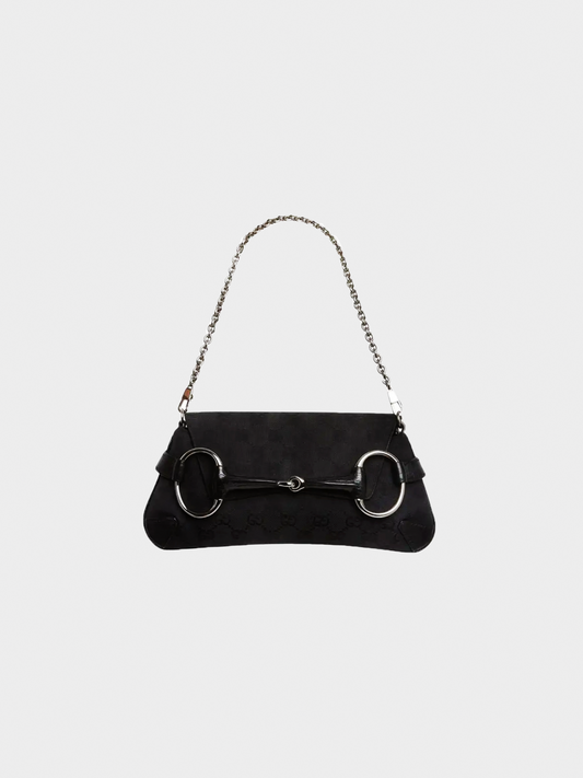 Gucci 2000s Black Monogram Pochette