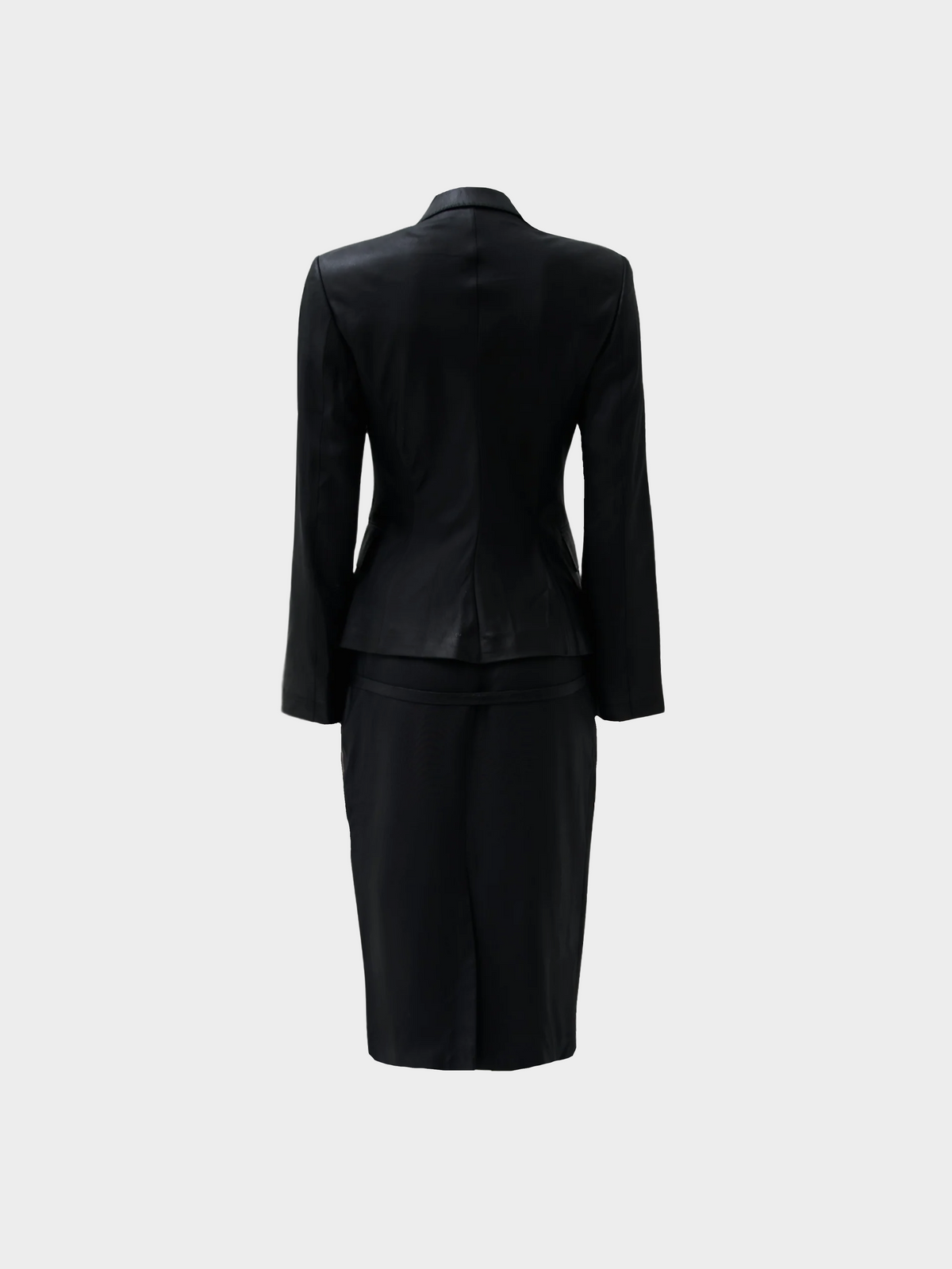 Gucci by Tom Ford SS 2001 Black Blazer and Skirt Suit Set