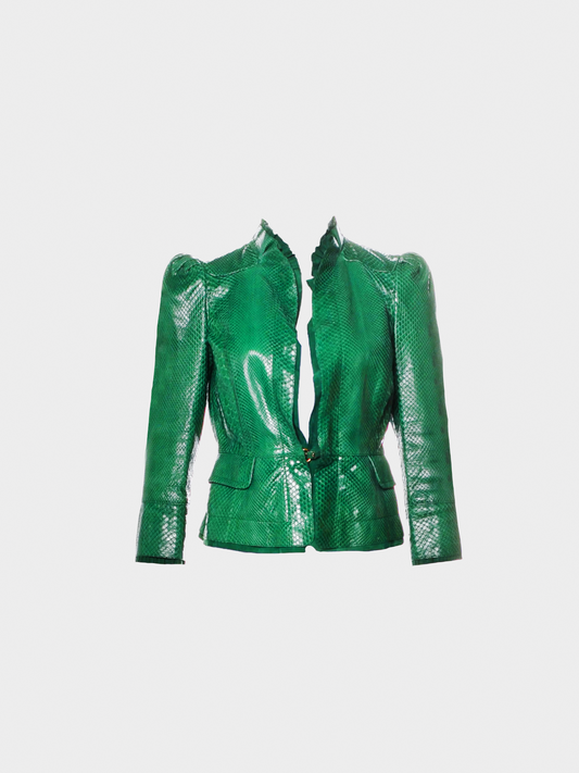 Gucci SS 2006 Runway Green Python Structured Jacket