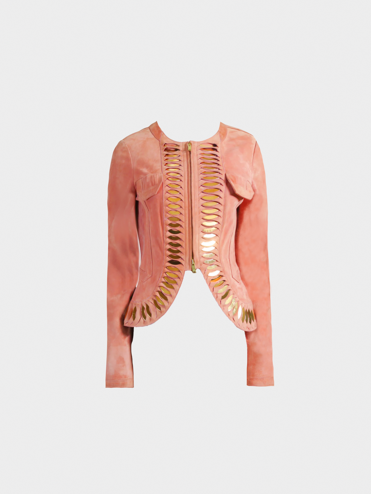 Gucci 2000s Peach Suede Leather Jacket