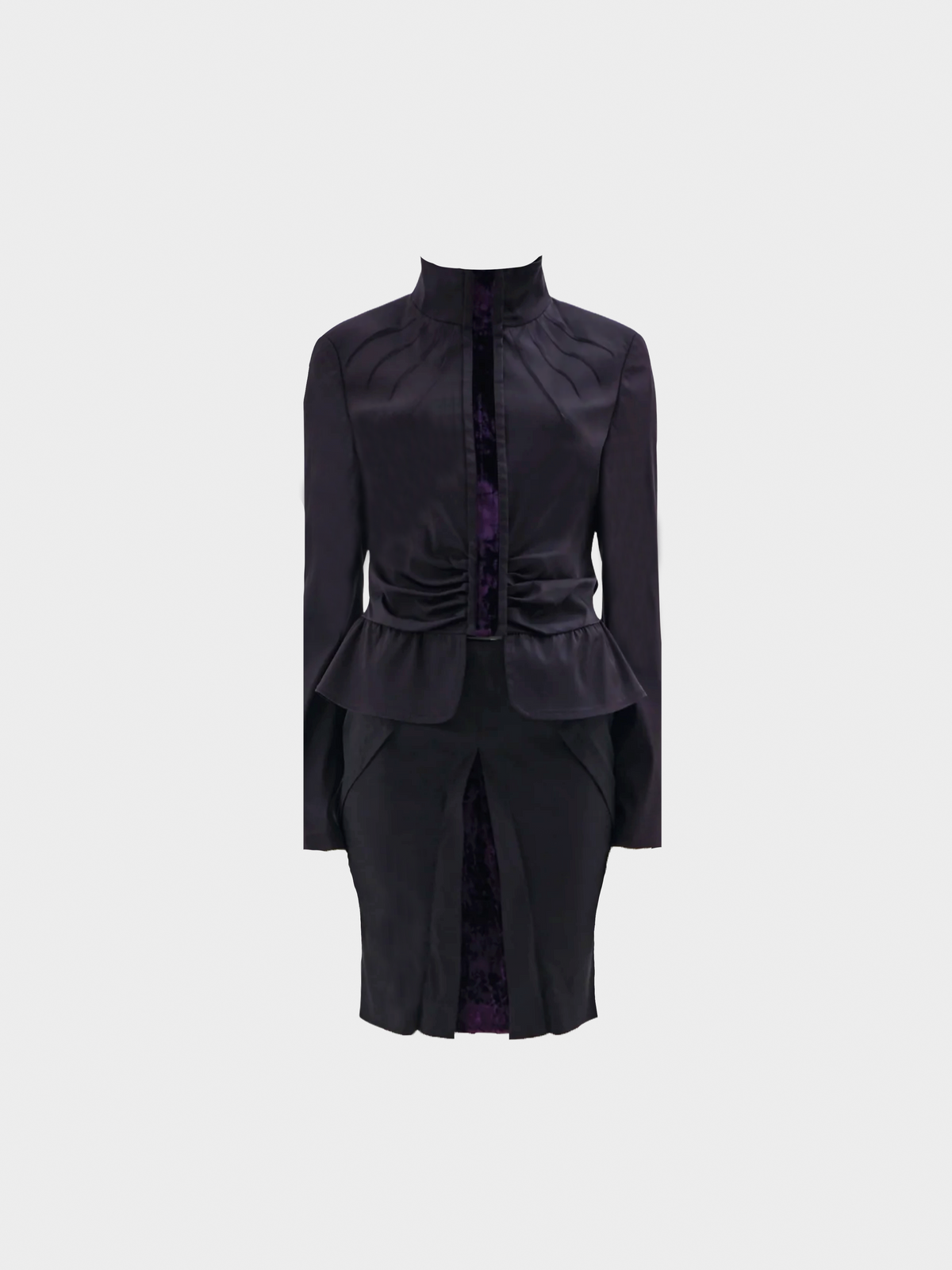 Gucci by Tom Ford FW 2004 Aubergine Taffeta Three Piece Set