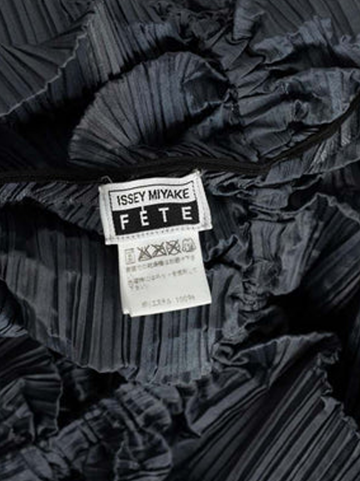 Issey Miyake Spring 2008 Fête Dark Silver Grey Pleats Midi Dress