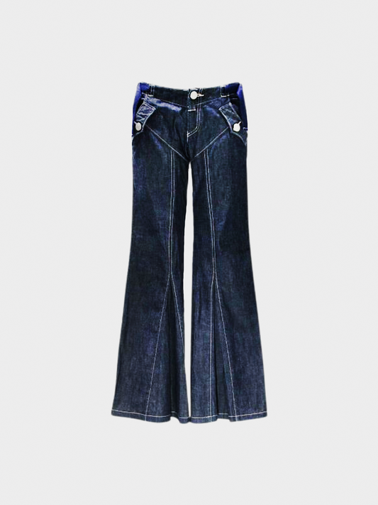 Jean Paul Gaultier 2000s Dark Blue Denim Flared Jeans