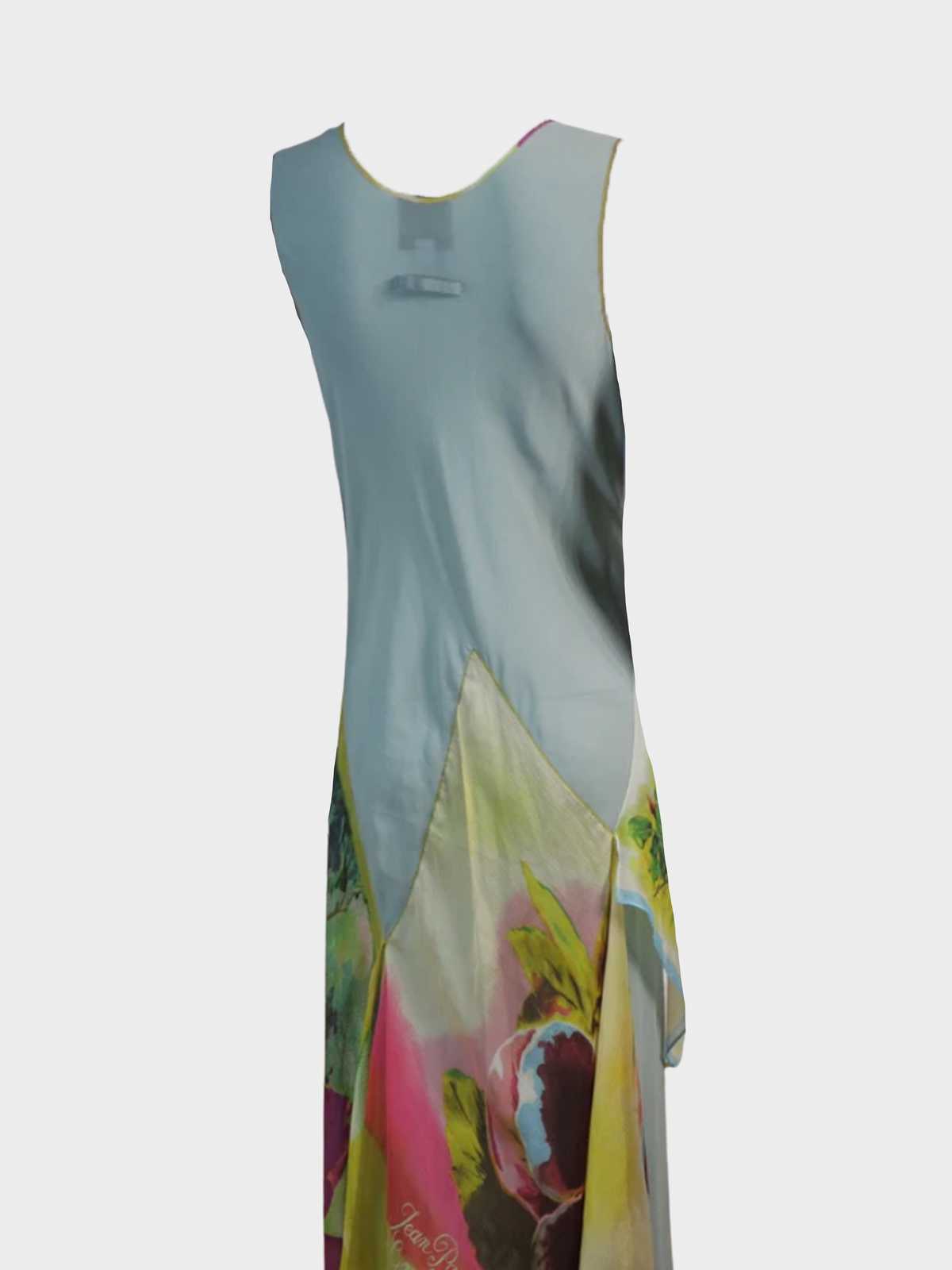 Jean Paul Gaultier SS 2001 Blue Silk Sheer Floral Dress