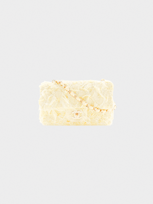 Chanel 2000s Pale Yellow Mini Matelasse Flap Bag