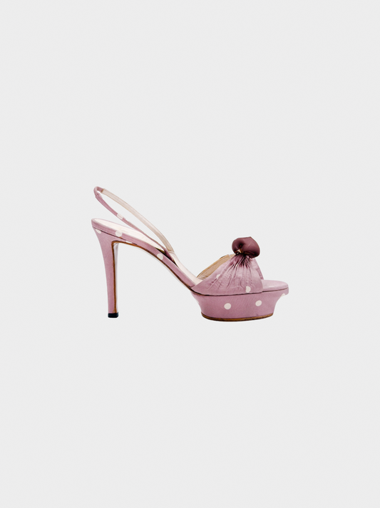 Christian Dior SS 1998 Sandals Lilac Polka Dot Sandal Pumps
