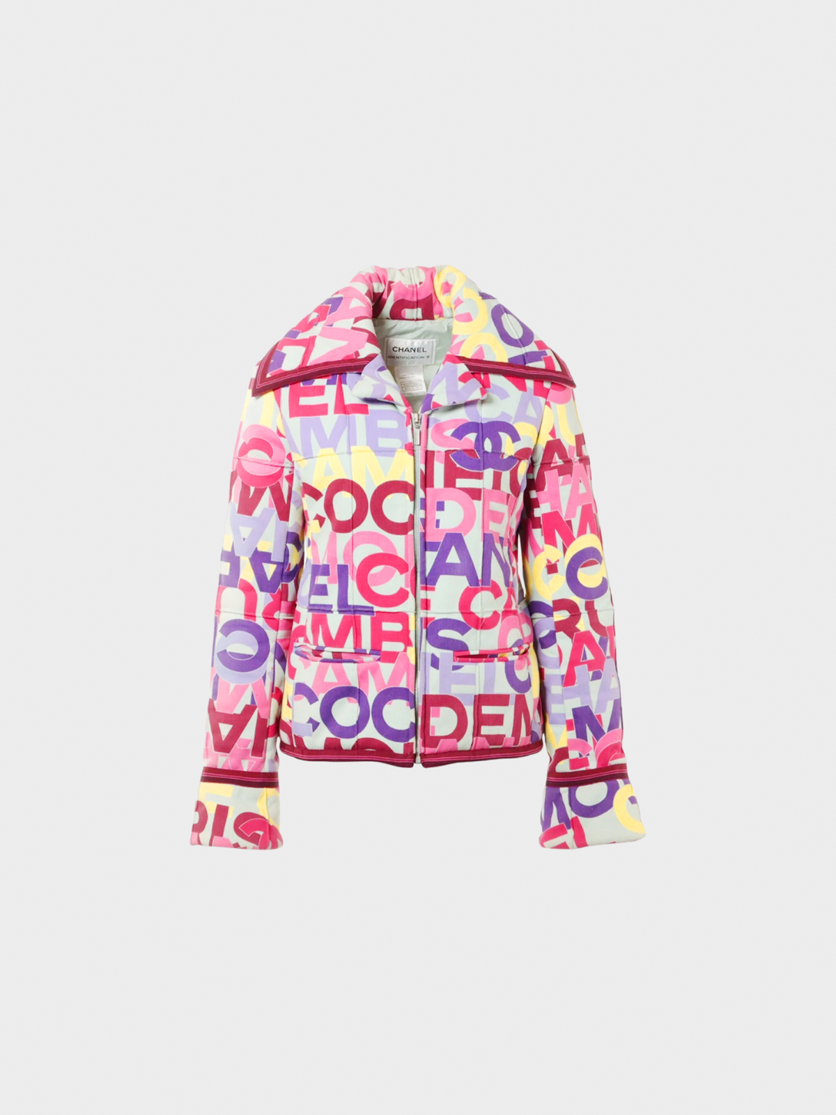 Chanel 2000s Multicoloured Rue Cambon Puffer Logo Mania Jacket