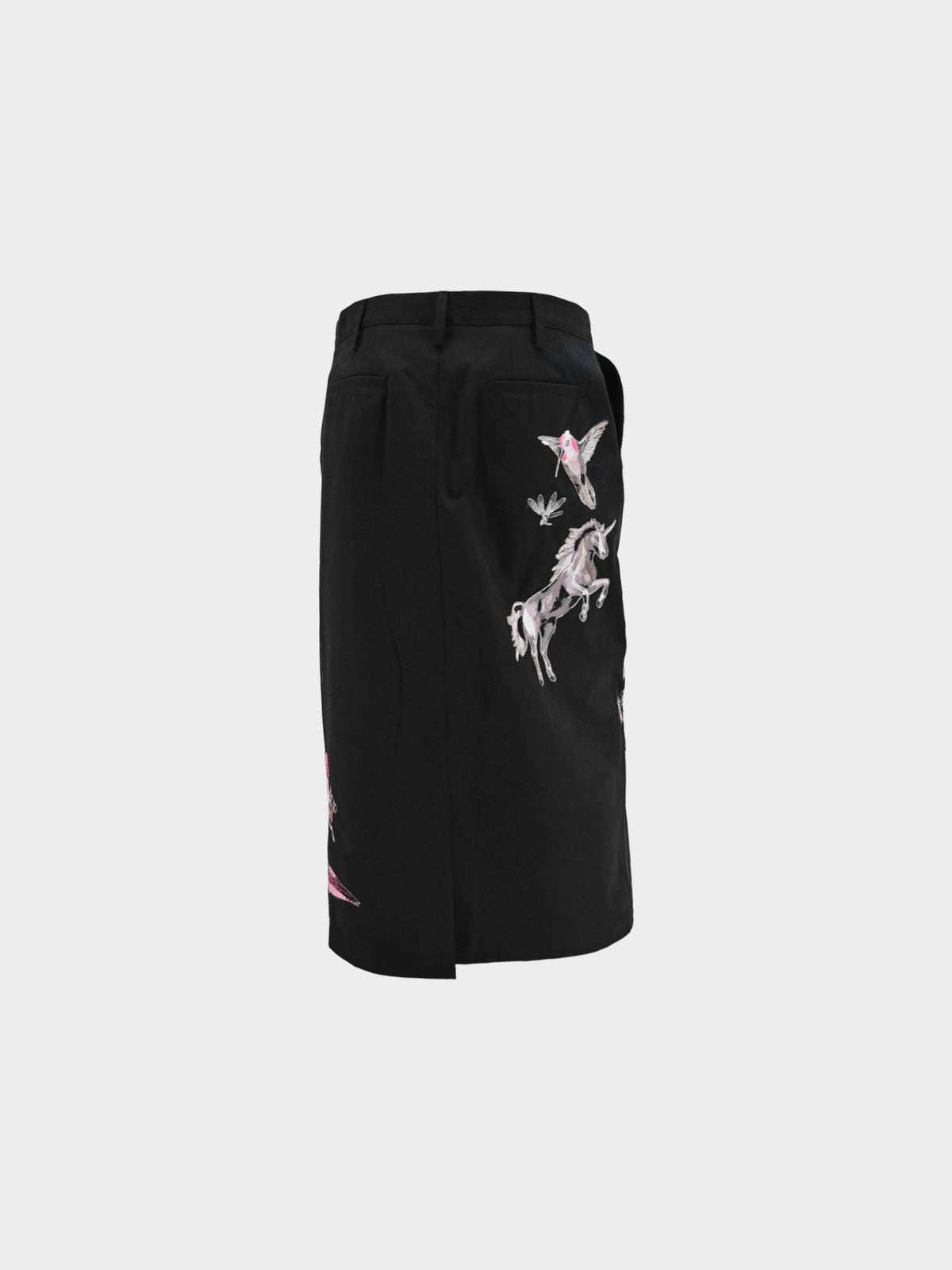 Valentino SS 2016 Black Cotton Animal Print Skirt