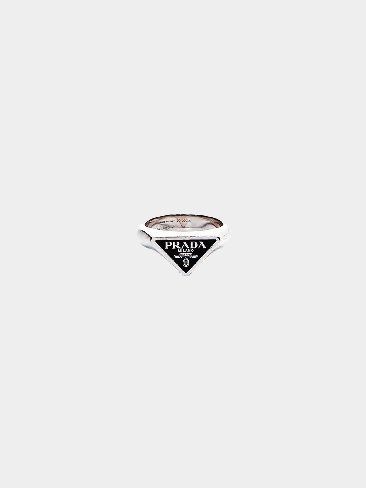Prada 2010s Triangle Logo Ring