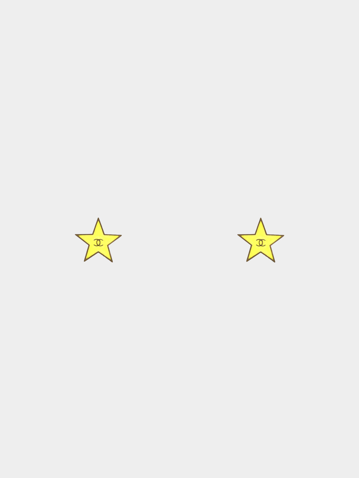Chanel 2001 Star Earrings Yellow