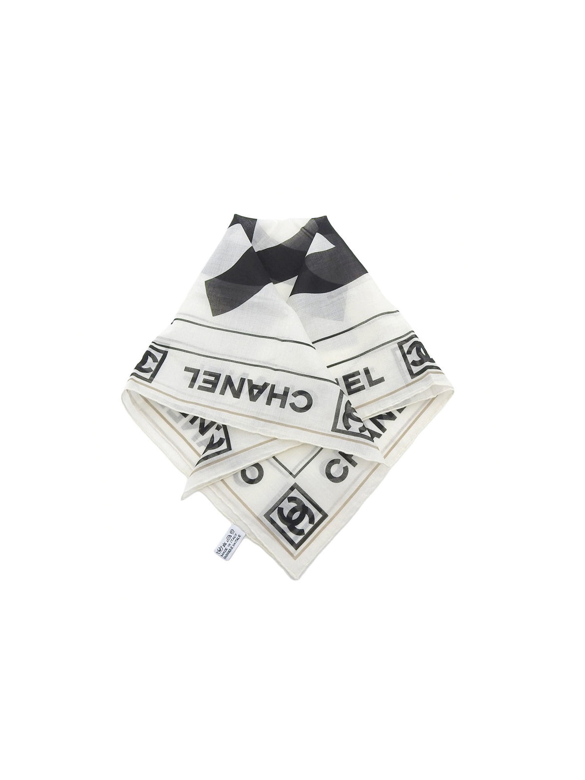 Chanel 2000s Black and White CC Scarf