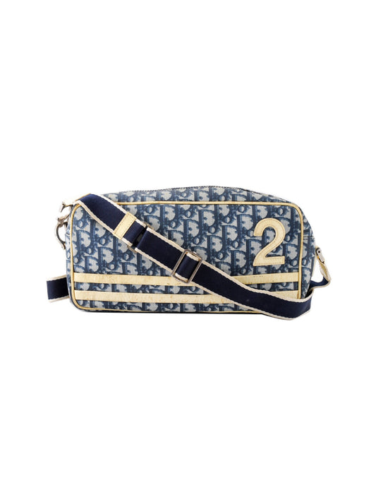 Christian Dior 2000s Blue Diorissimo Trotter Shoulder Bag