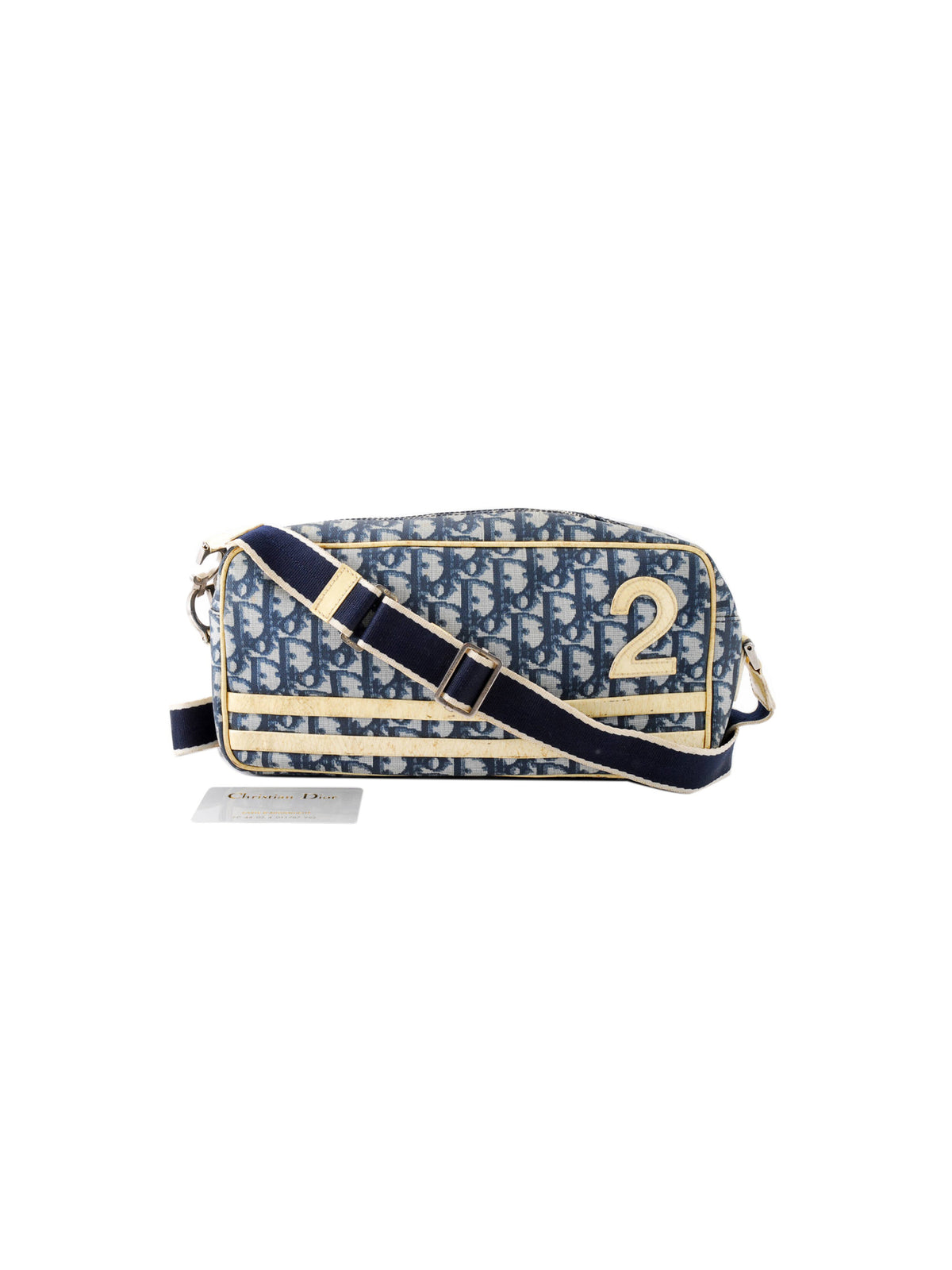 Christian Dior 2000s Blue Diorissimo Trotter Shoulder Bag