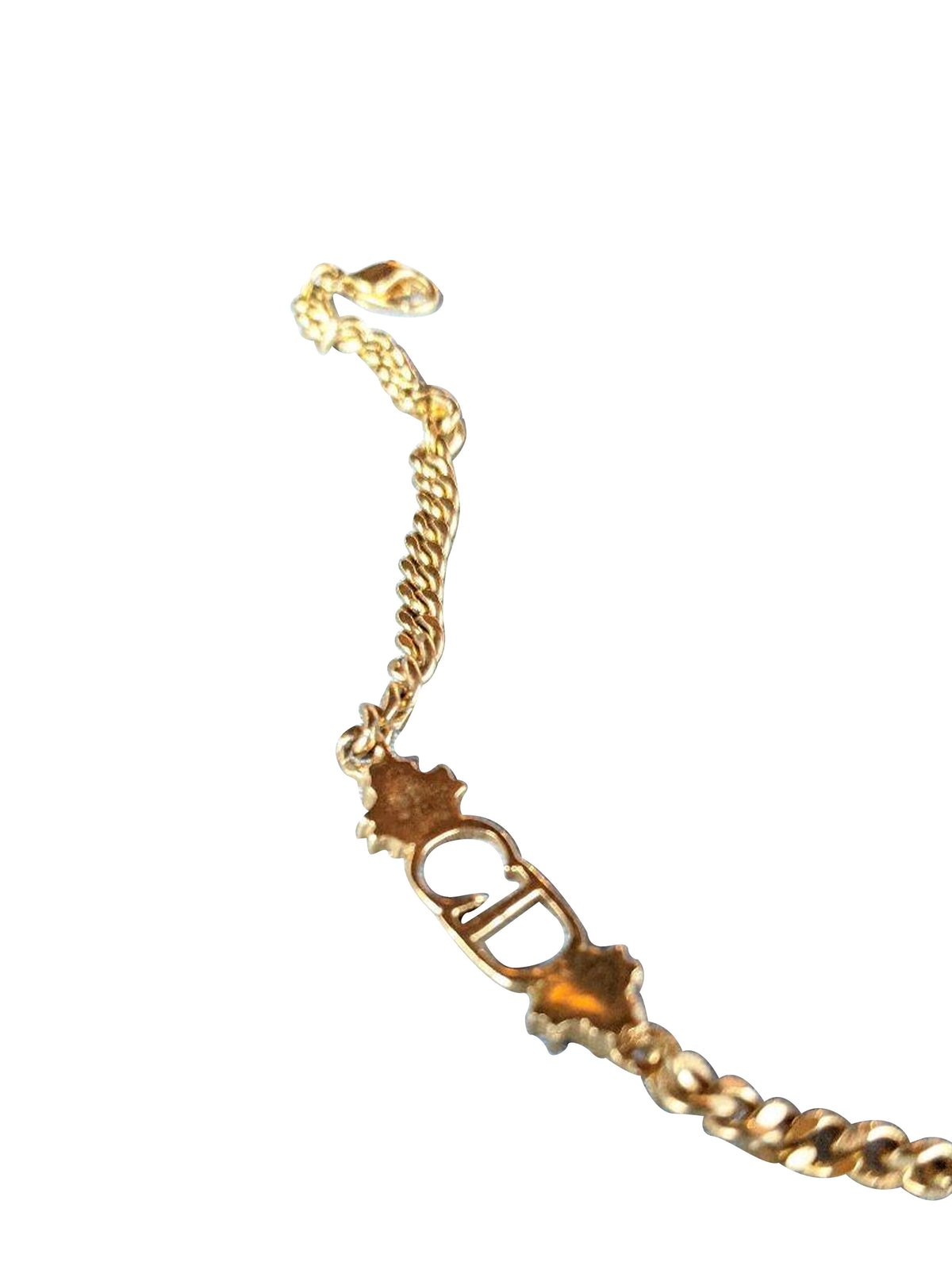 Christian Dior 2000s Gold CD Floral Bracelet
