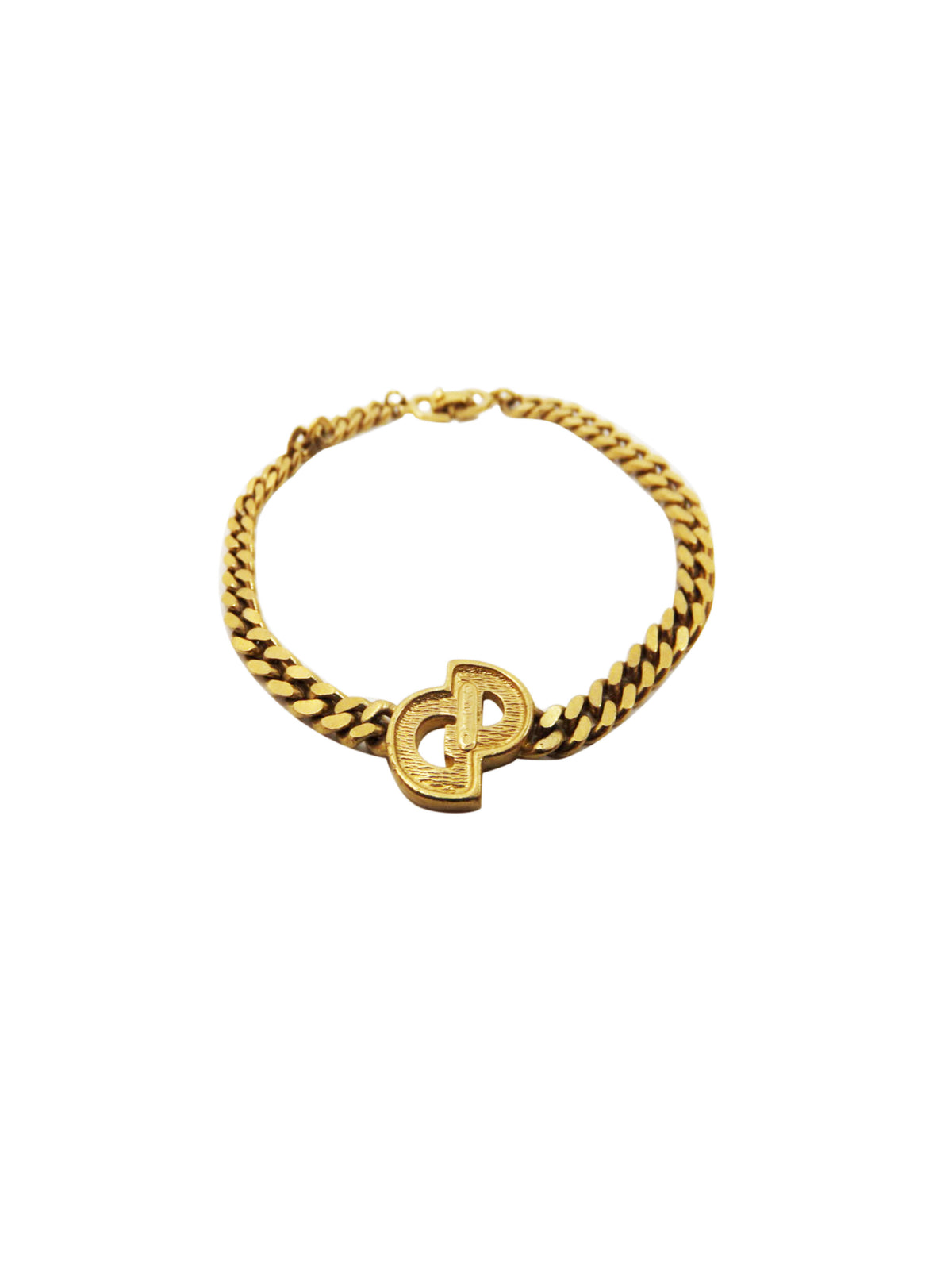 Christian Dior 2000s Chunky CD Gold Bracelet