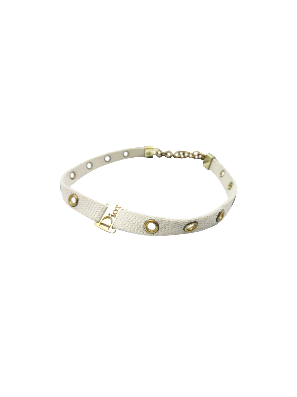 Christian Dior 2000s White and Gold Chic Street Necklace