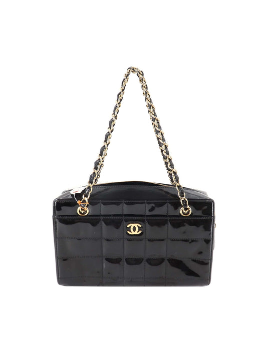 Chanel Vinyl Chocolate Gold Chain Bar Bag