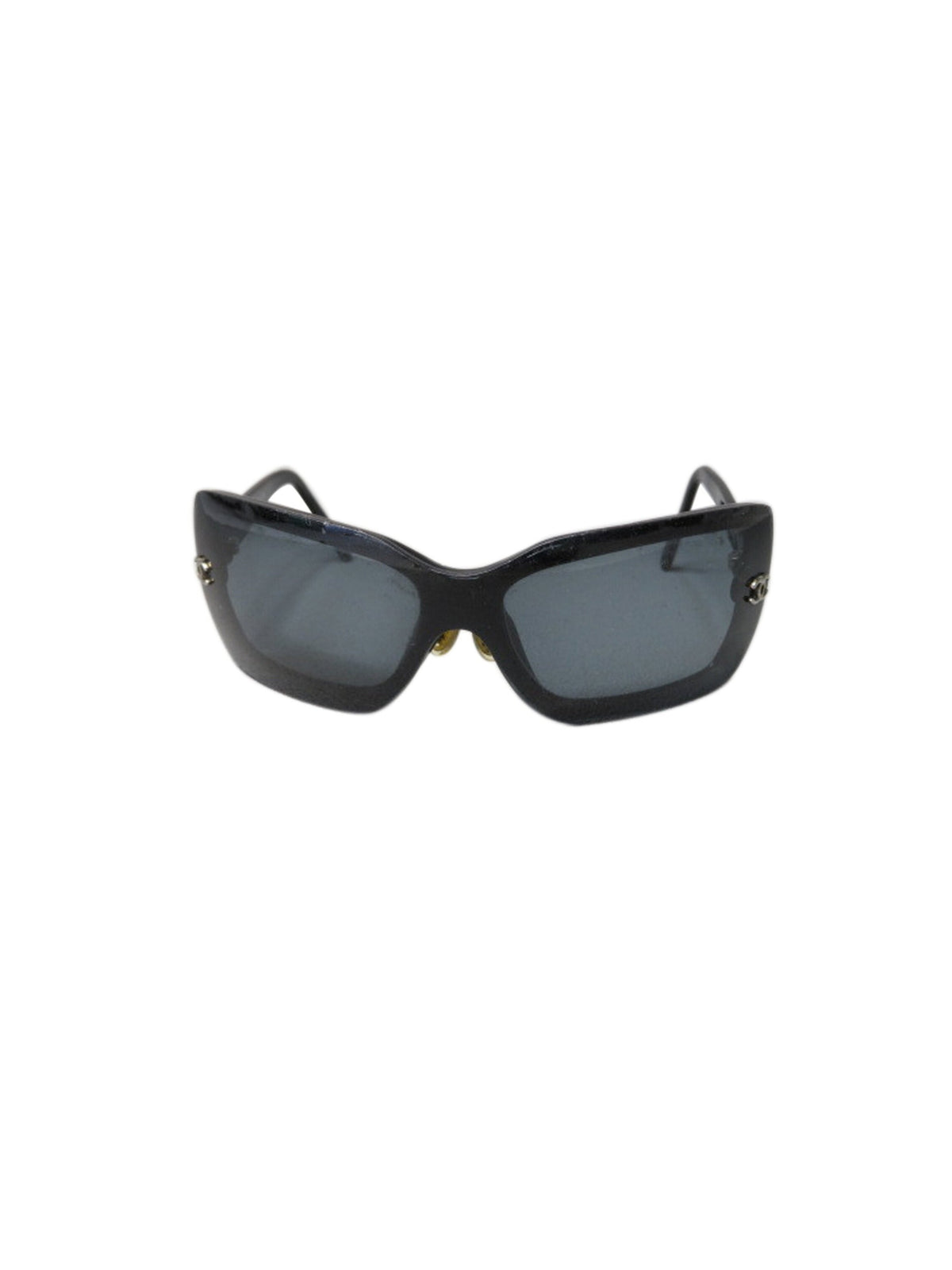 Chanel 2000s Black Tinted Large Sunglasses