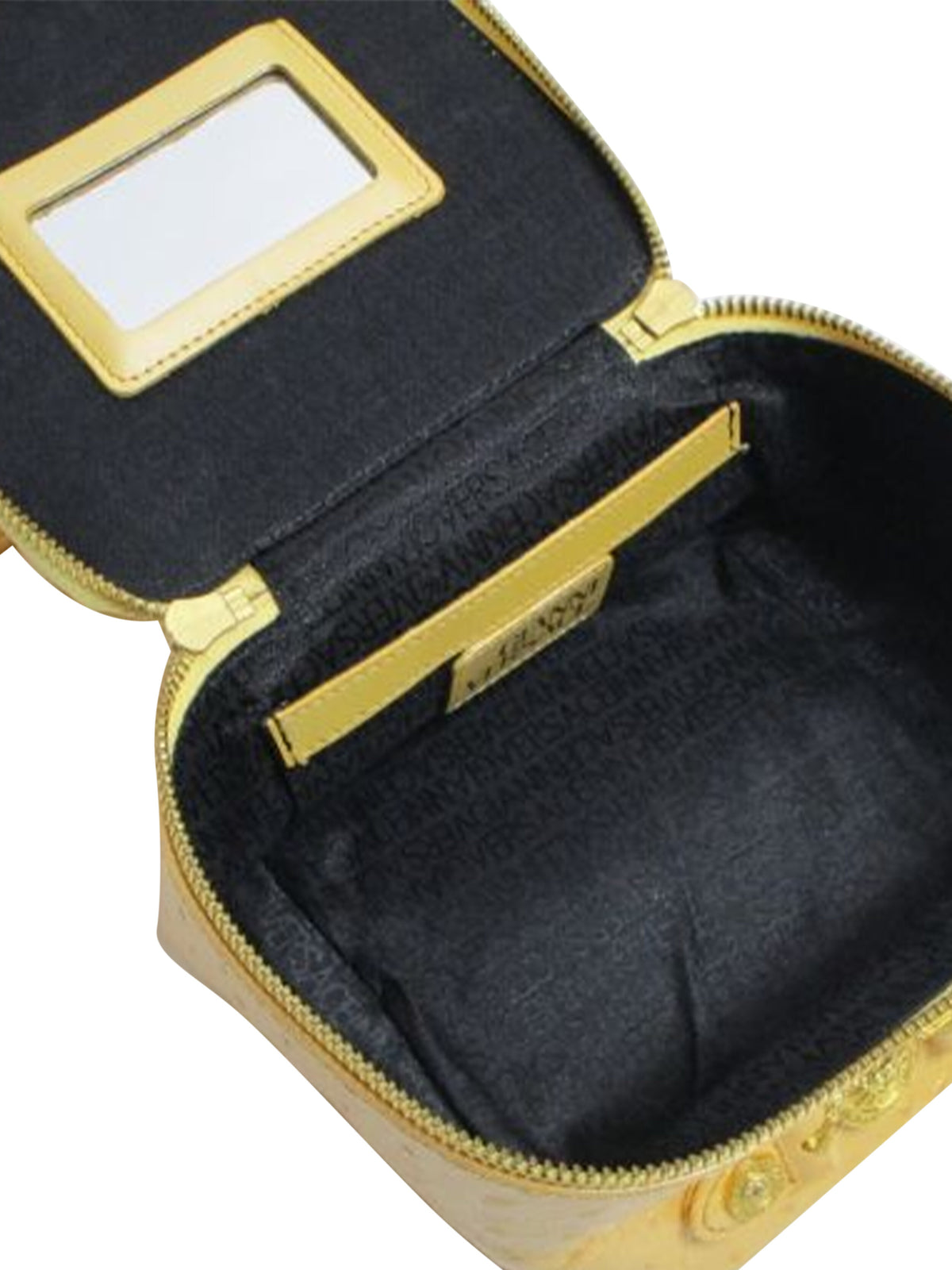 Gianni Versace 2000s Beige Ostrich Leather Vanity Bag