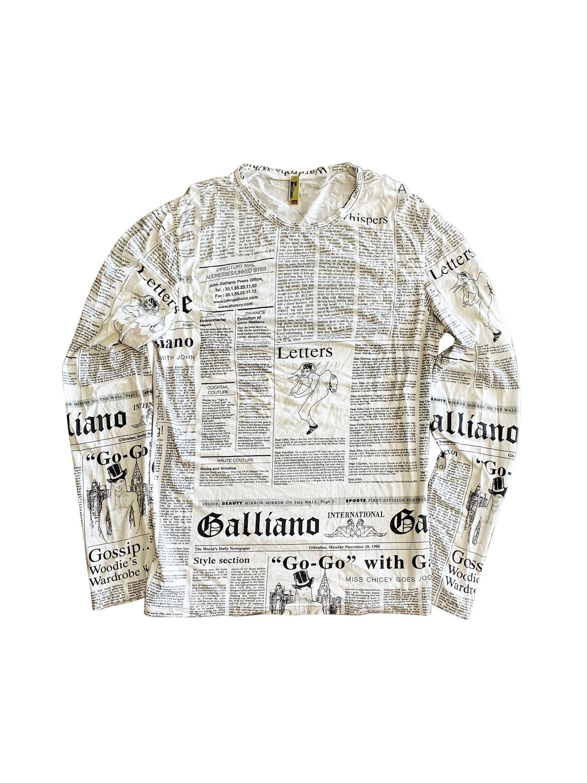 John Galliano 2000s Gazette Longsleeve Shirt