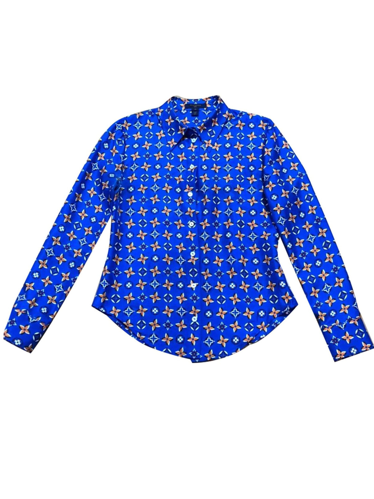 Louis Vuitton 2000s Blue Monogram Dress Shirt
