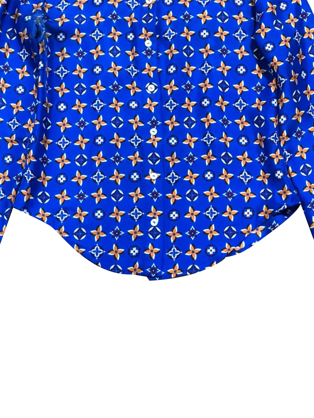Louis Vuitton 2000s Blue Monogram Dress Shirt
