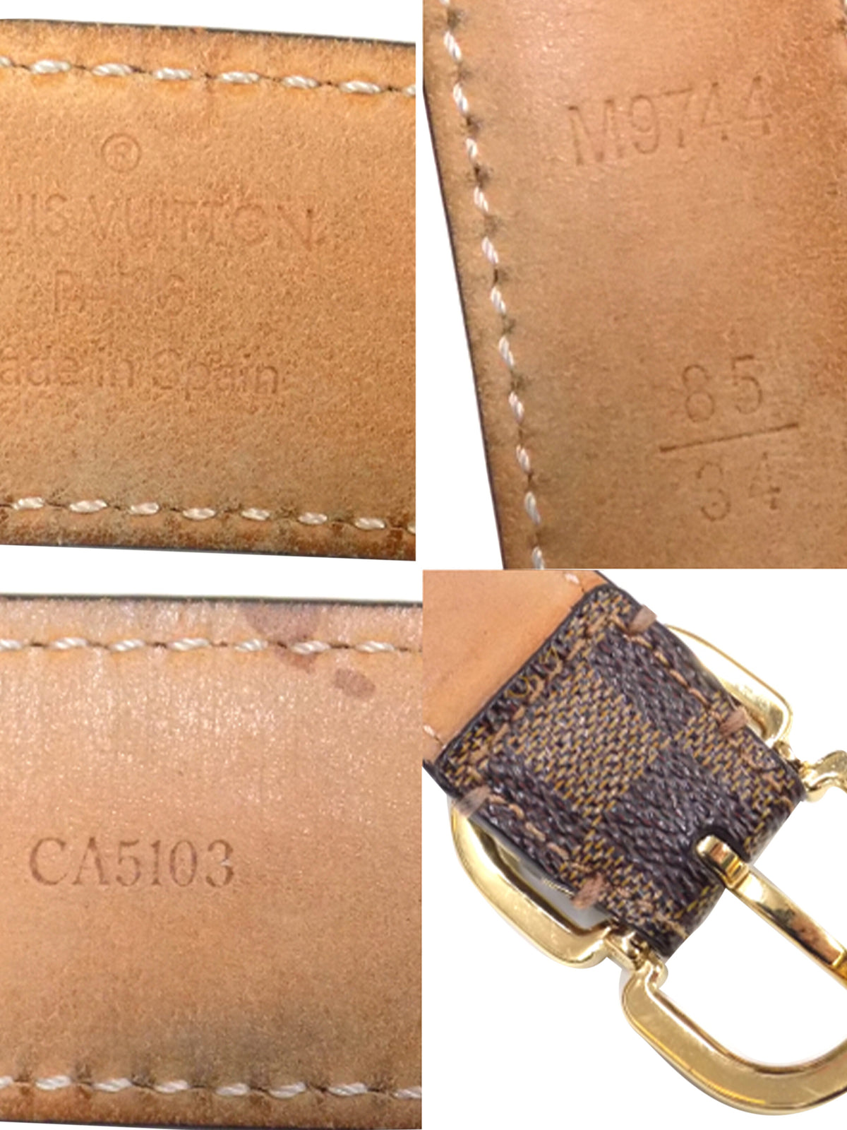 Louis Vuitton 2000s Brown Square Belt