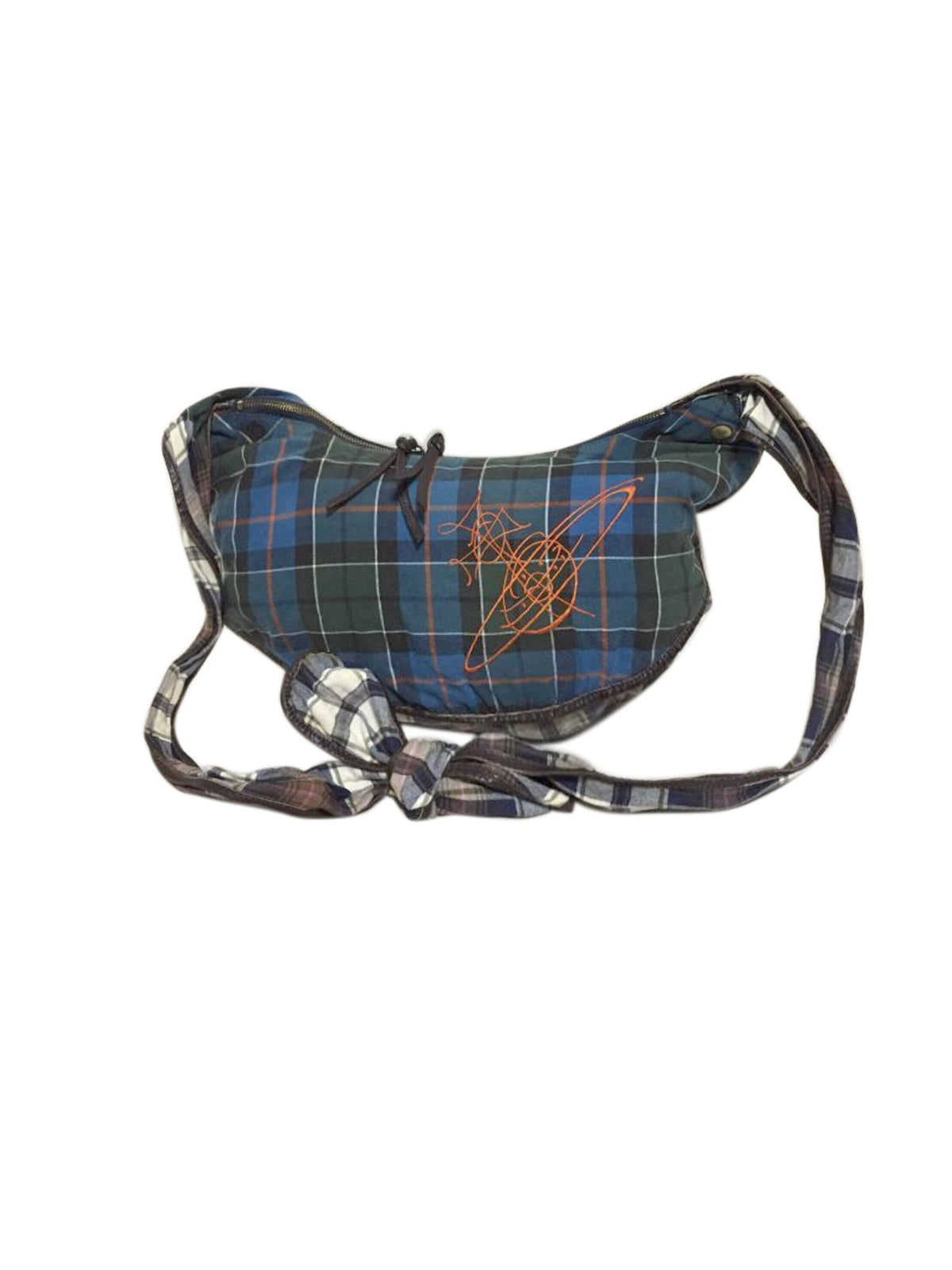 Vivienne Westwood 2000s Blue Plaid Cloth Crossbody