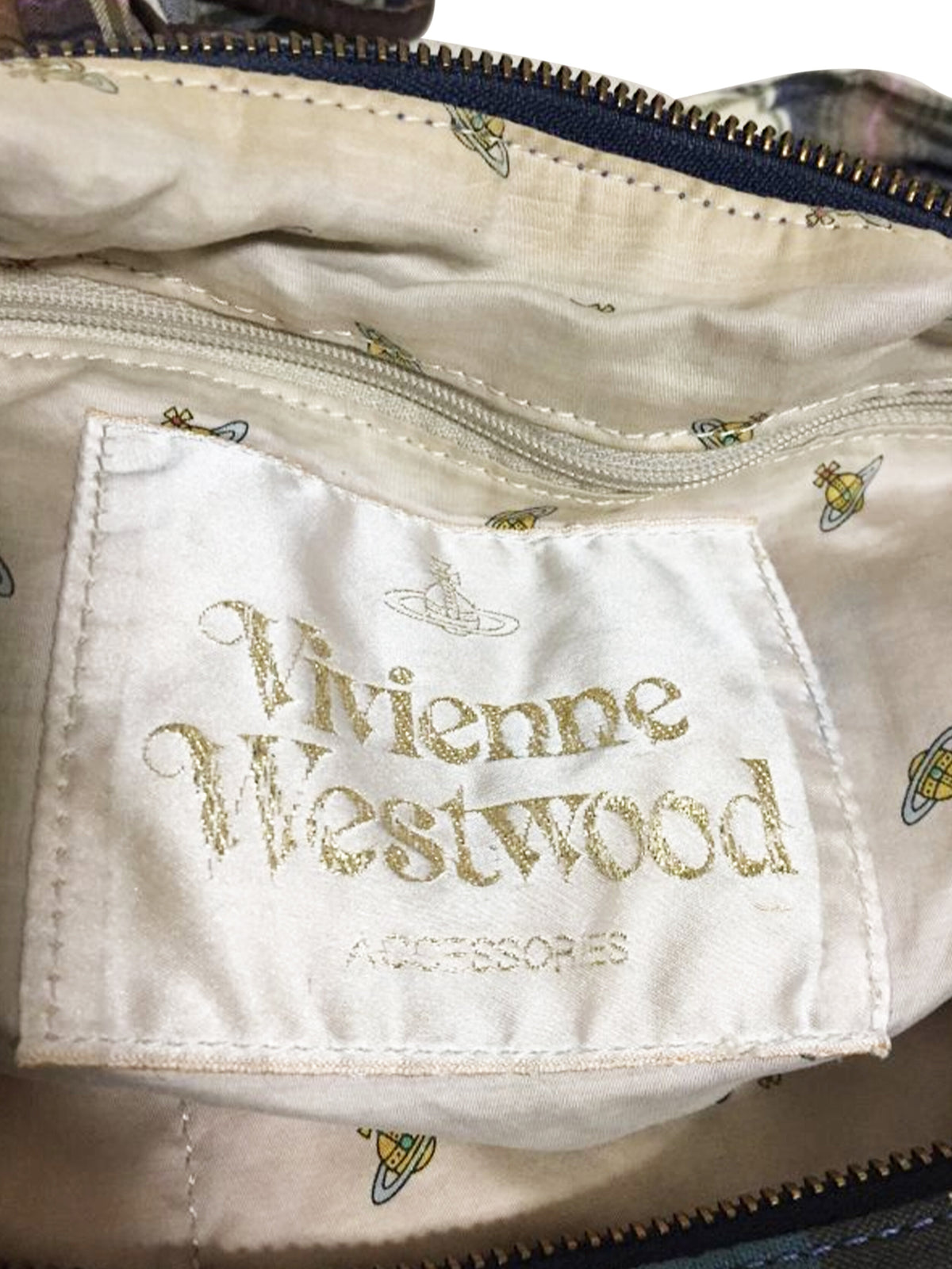 Vivienne Westwood 2000s Blue Plaid Cloth Crossbody