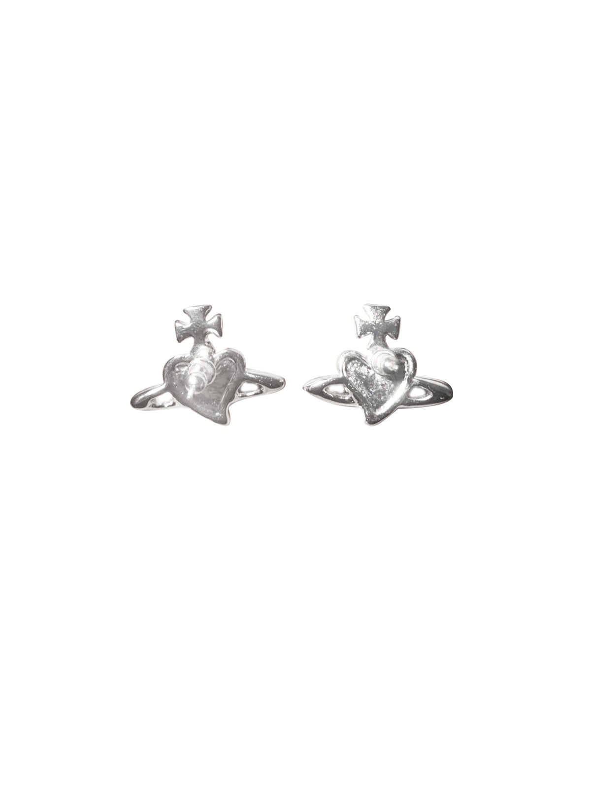 Vivienne Westwood 2000s Shiny White Heart Earrings