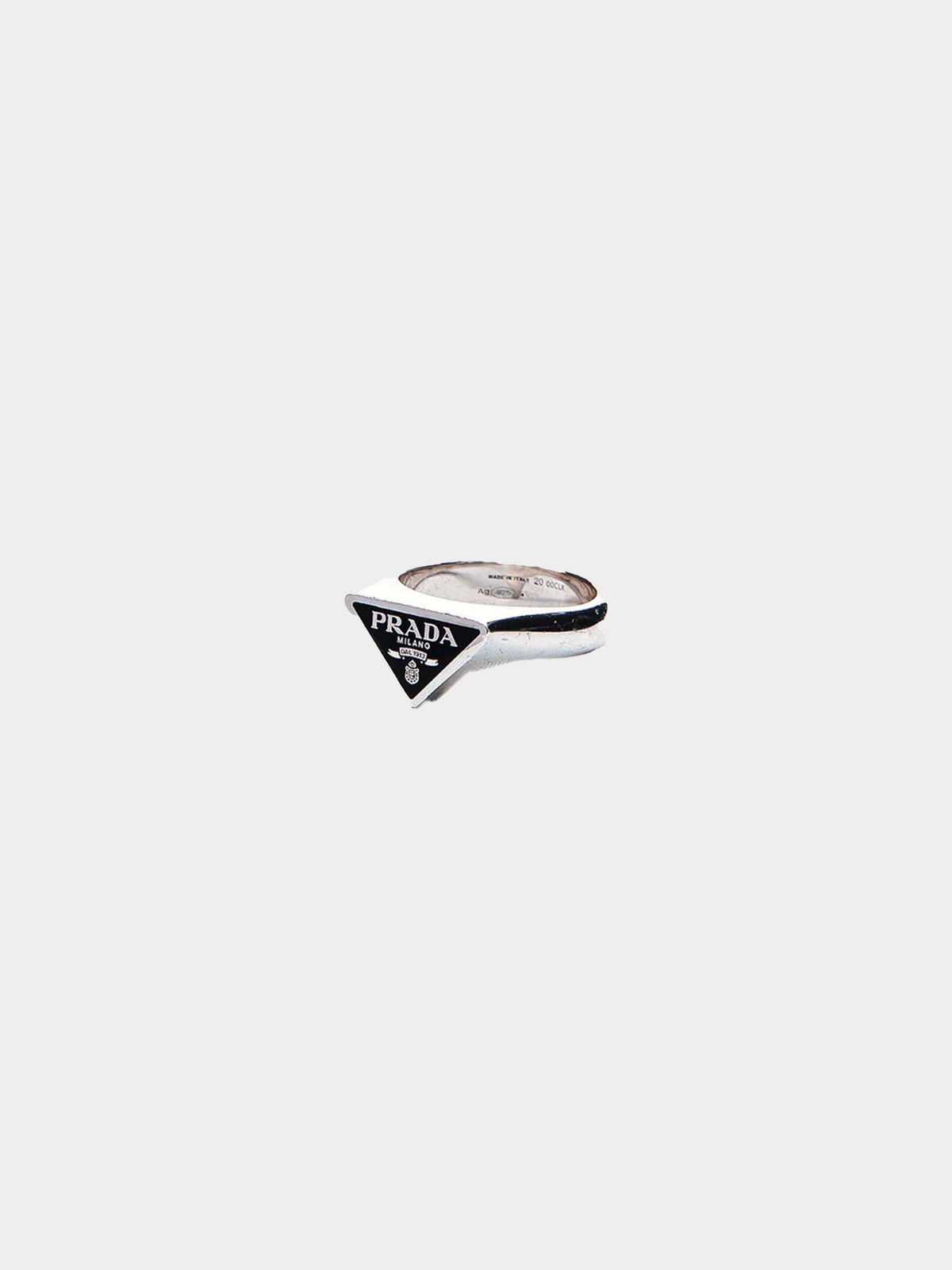 Prada 2010s Triangle Logo Ring