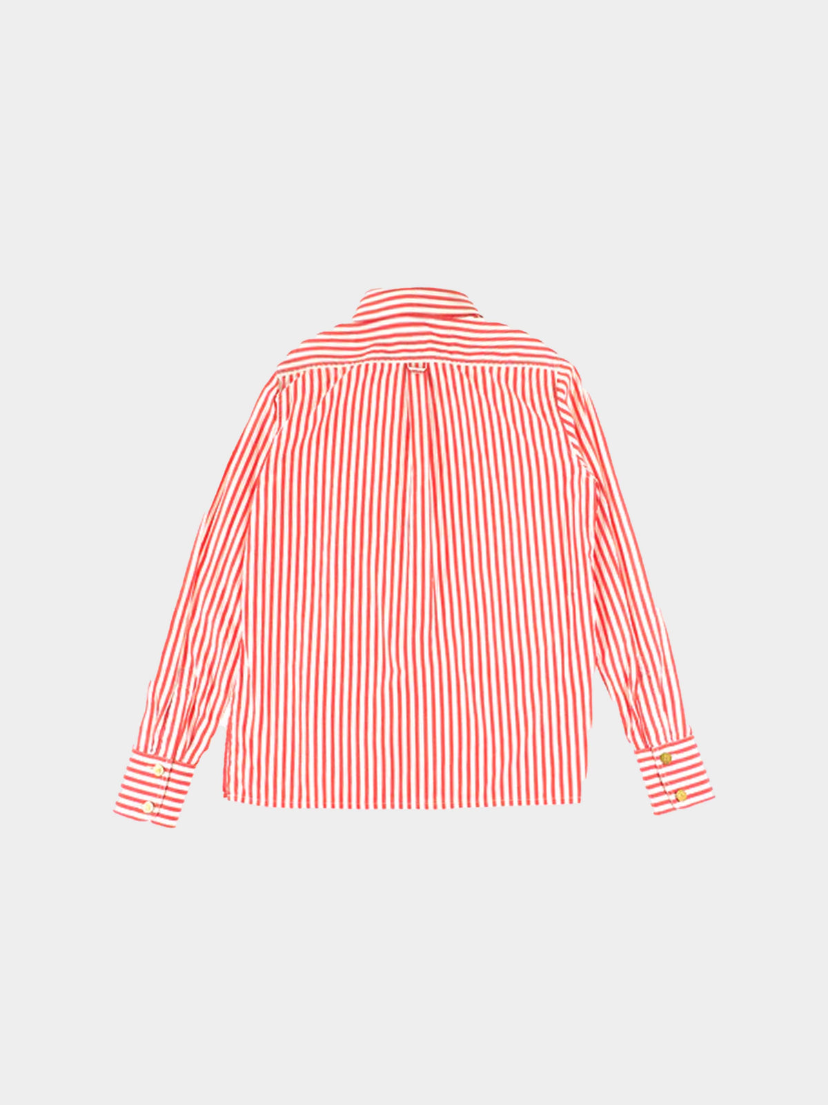 Chanel 1990 Red Candy Stripe Cotton Dress Shirt