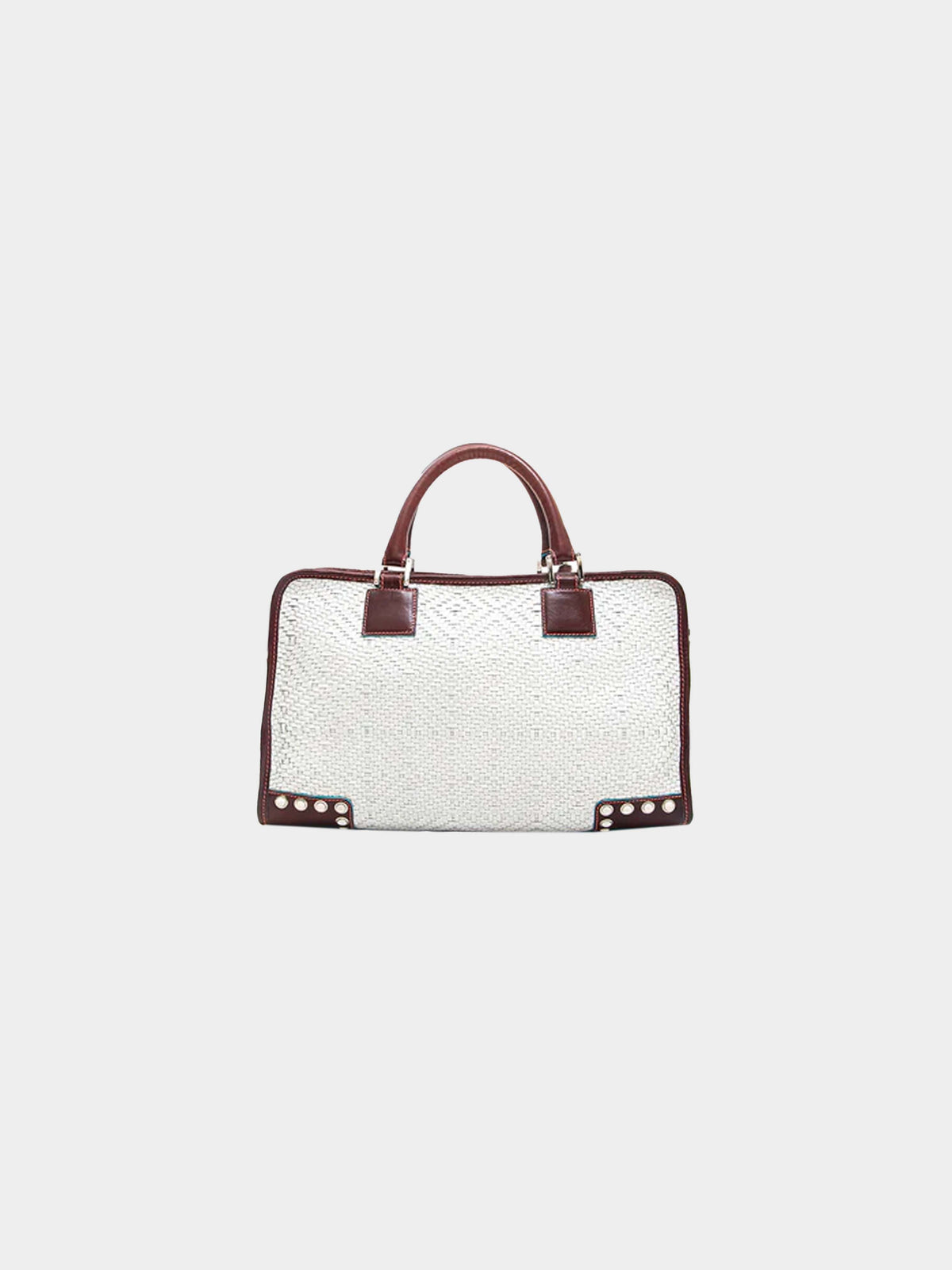 Loewe 2000s White Leather Amazona Handbag