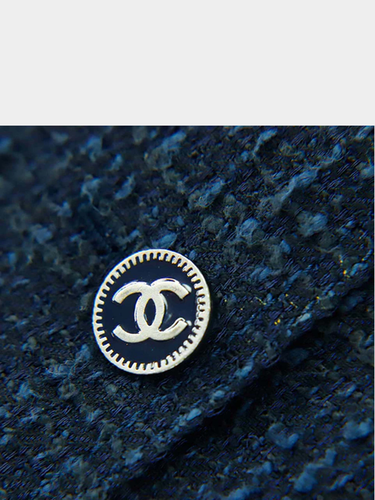 Chanel 2000 Navy Tweed Button Vest