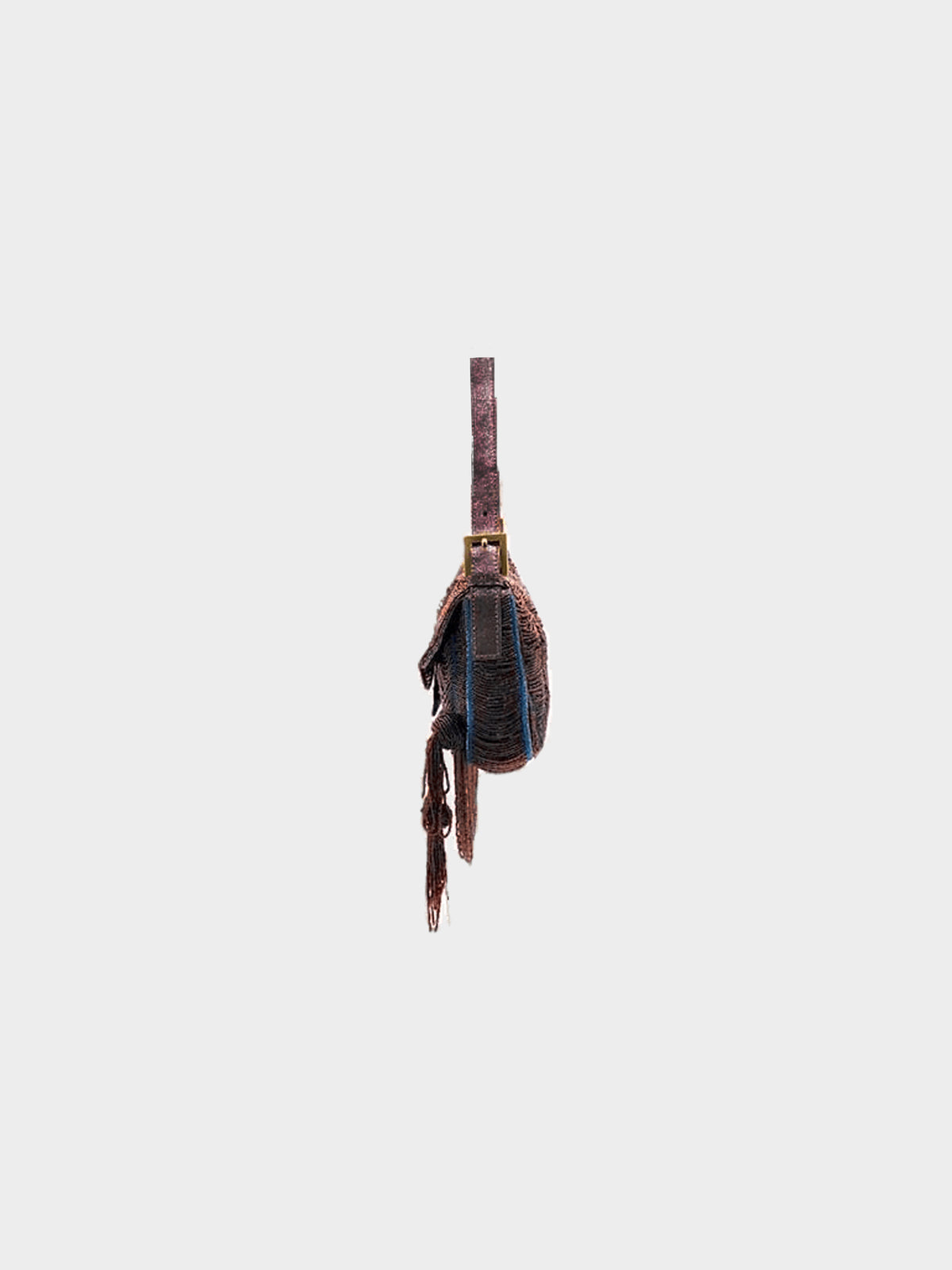 Fendi 2006 Rare Metallic Baguette with Draped Beading