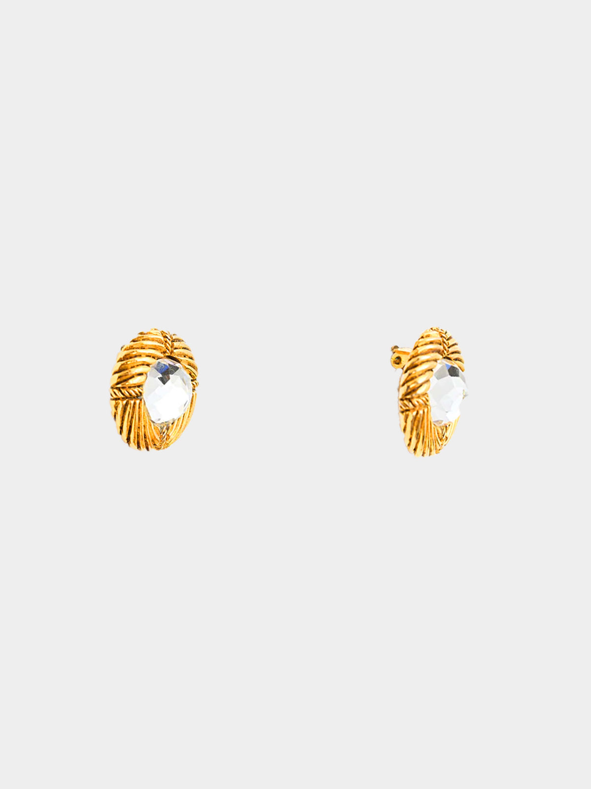 Chanel 1970s Gold Embellished Earrings