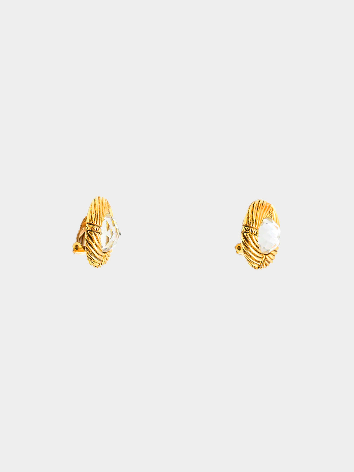 Chanel 1970s Gold Embellished Earrings