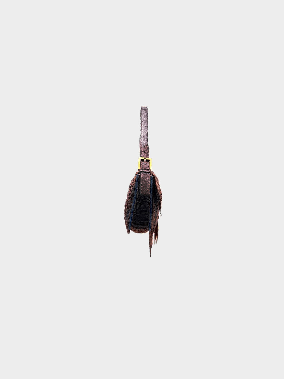 Fendi 2006 Rare Metallic Baguette with Draped Beading