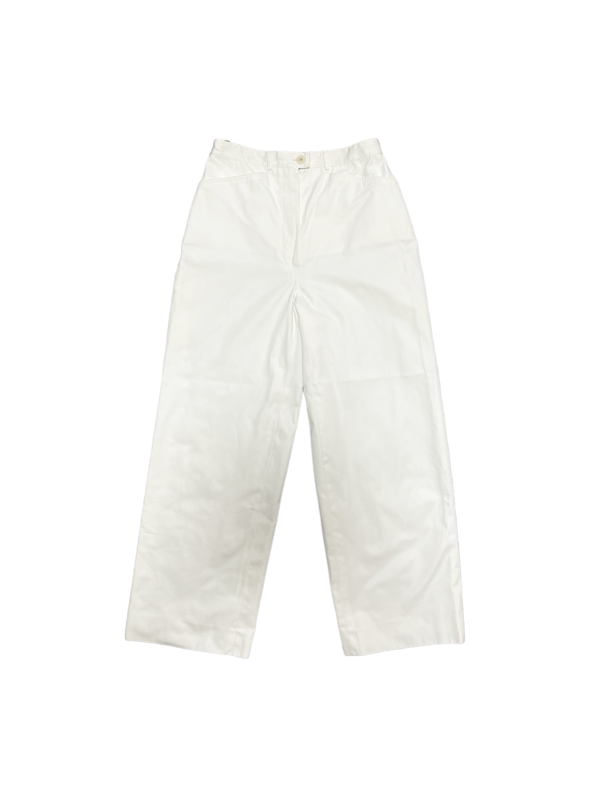 Chanel White 2000s CC Denim Cotton Trousers