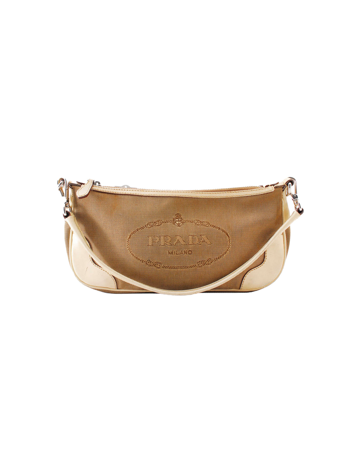 Prada 2000s Canvas and Leather Handbag