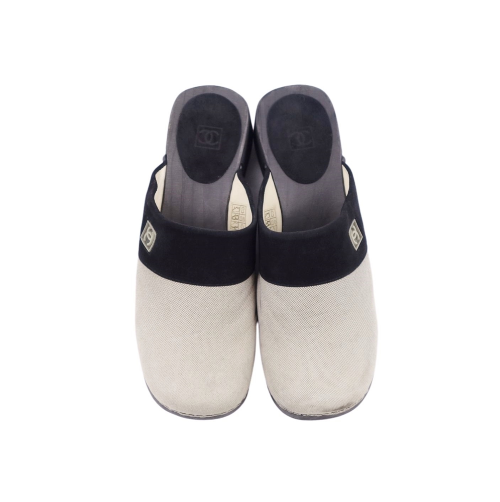 Chanel Sports Suede and Cloth Clogs