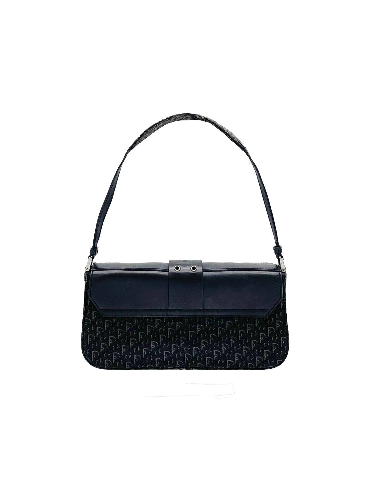 Christian Dior 2003 Black Monogram Street Chic Shoulder Bag