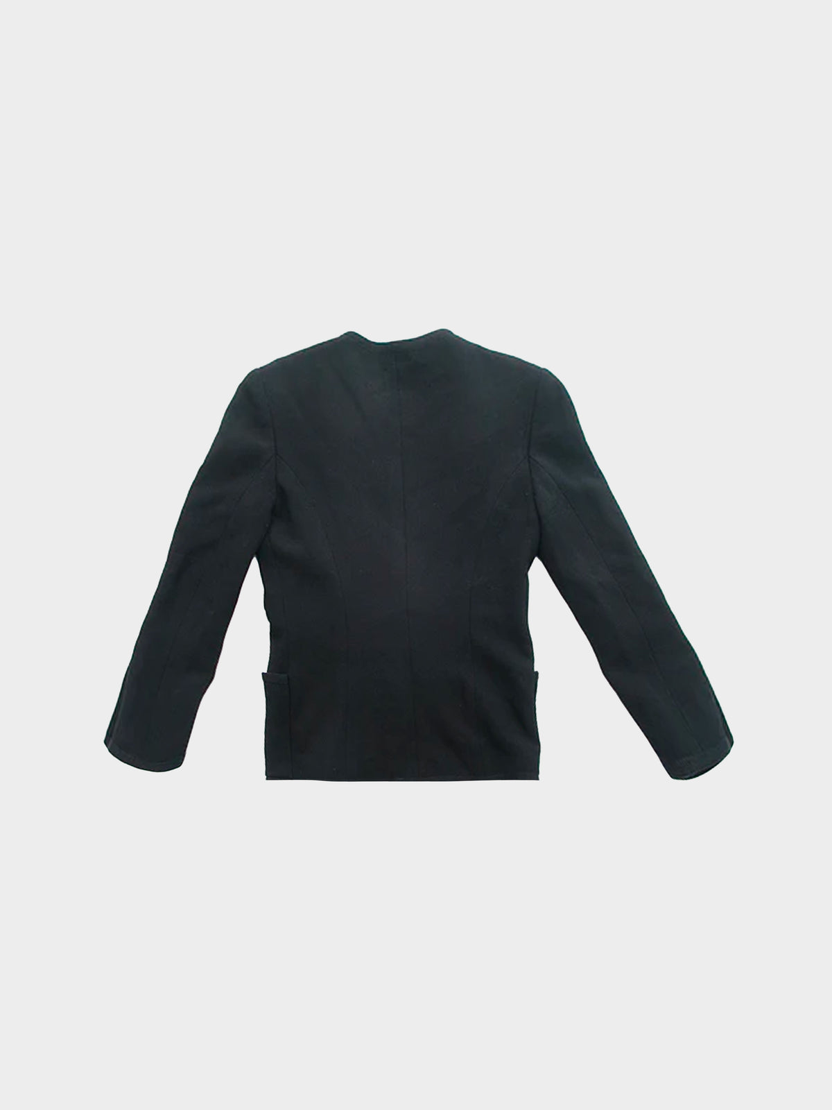 Chanel 1980s Black Tweed Front Pocket Jacket