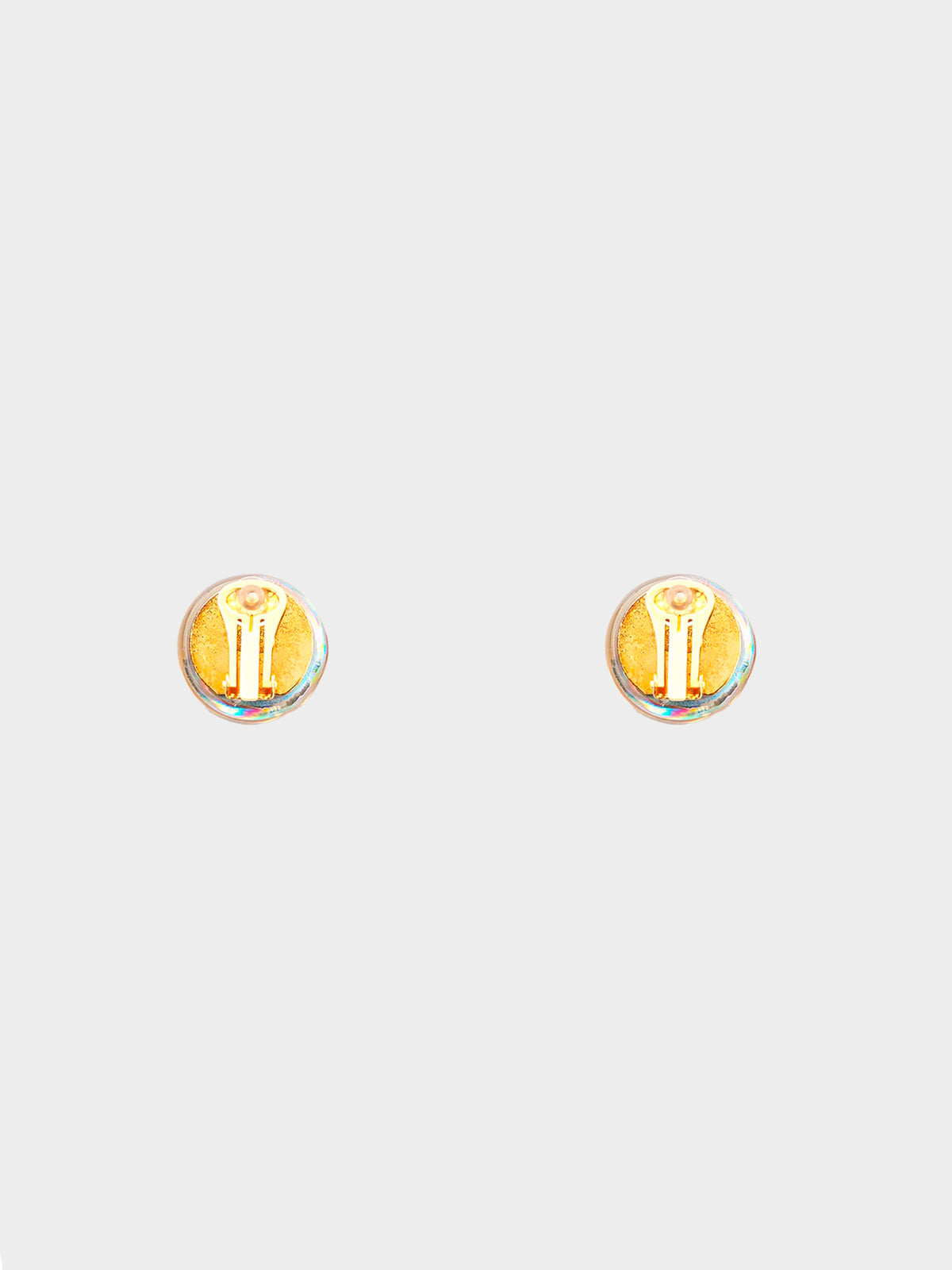 Chanel Spring 1997 Holographic Camellia Heel Earrings
