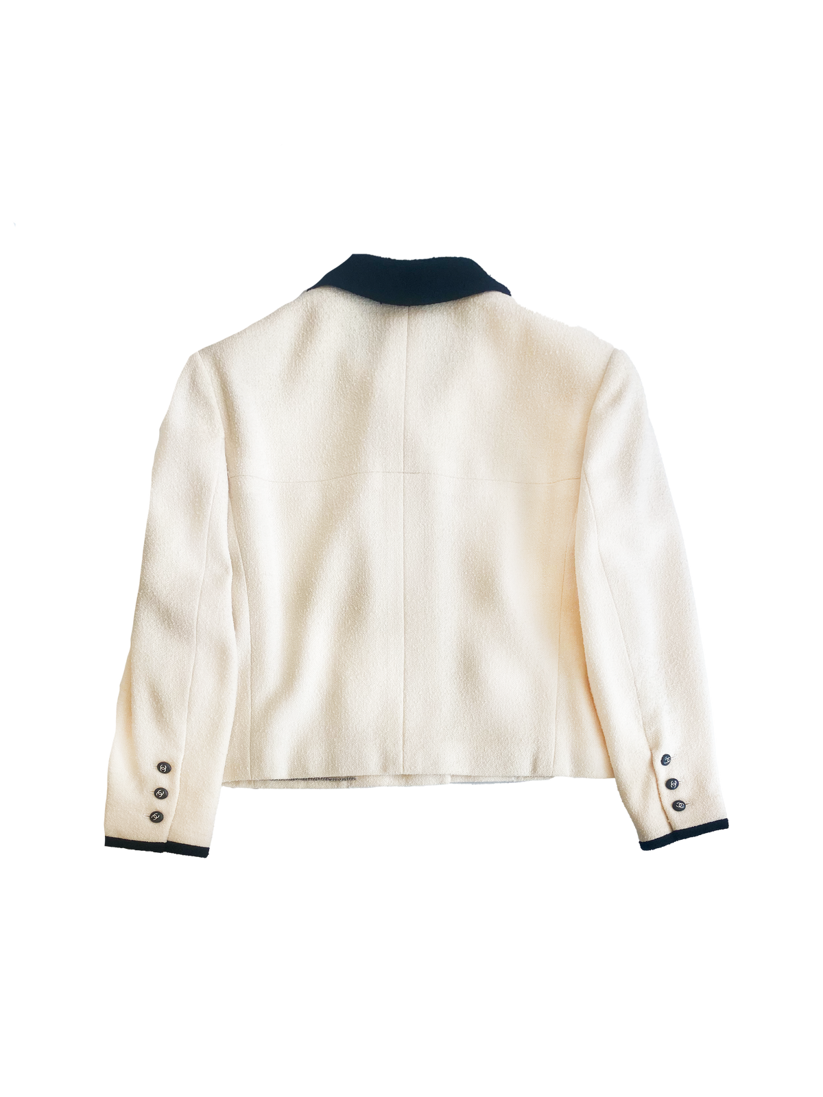 Chanel 1996 Cream Jacket with Black Trim