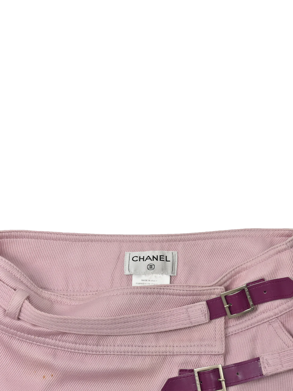 Chanel 2000 SS Pink Buckle Wrap Skirt