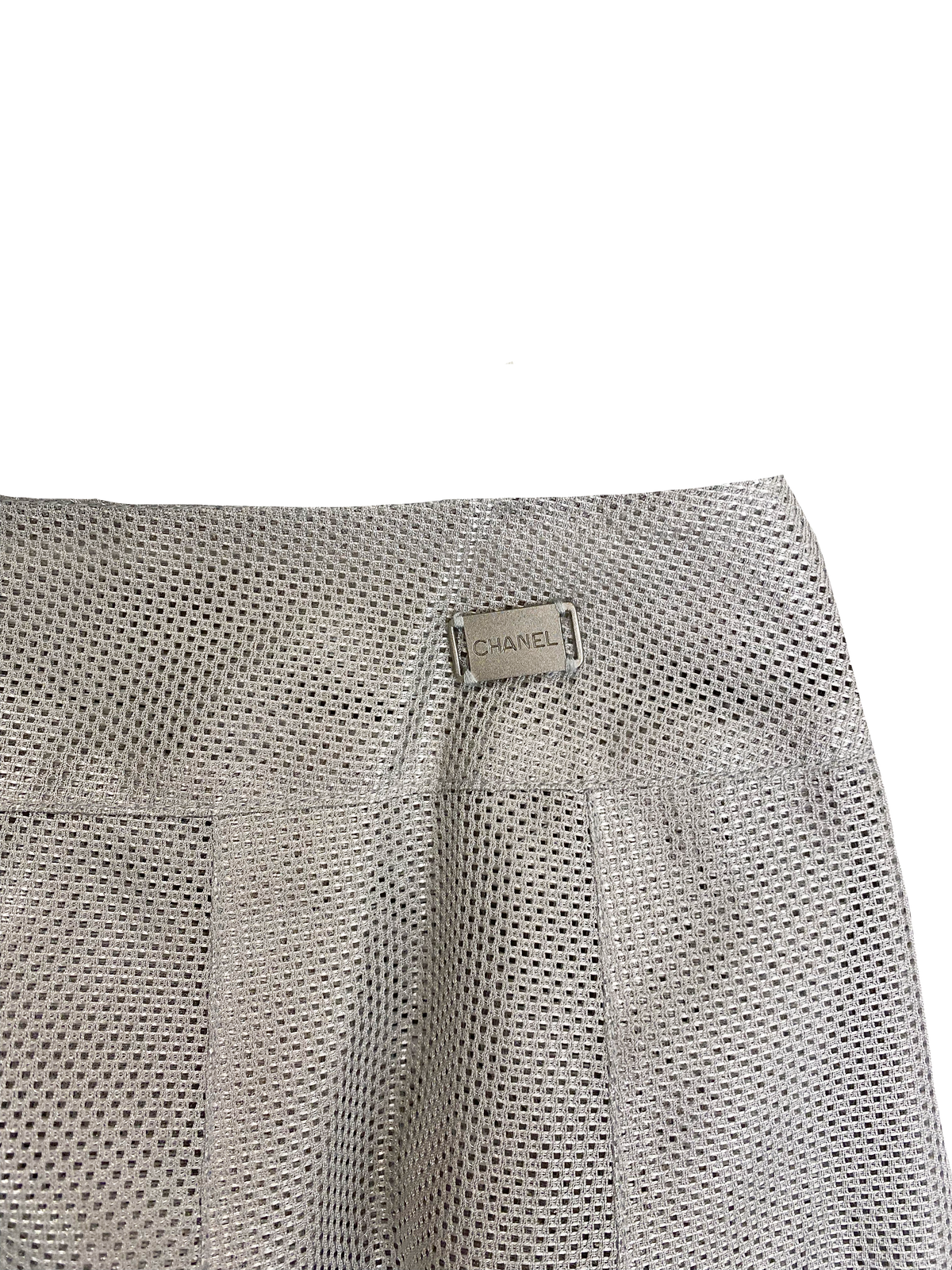 Chanel 1999 Silver Mesh Skirt