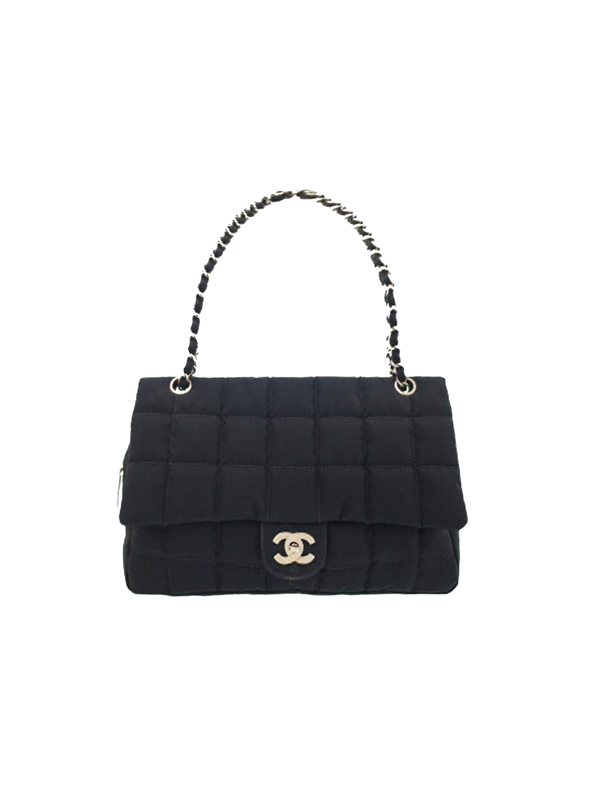 Chanel 2002 Black Nylon Chocolate Bar Bag