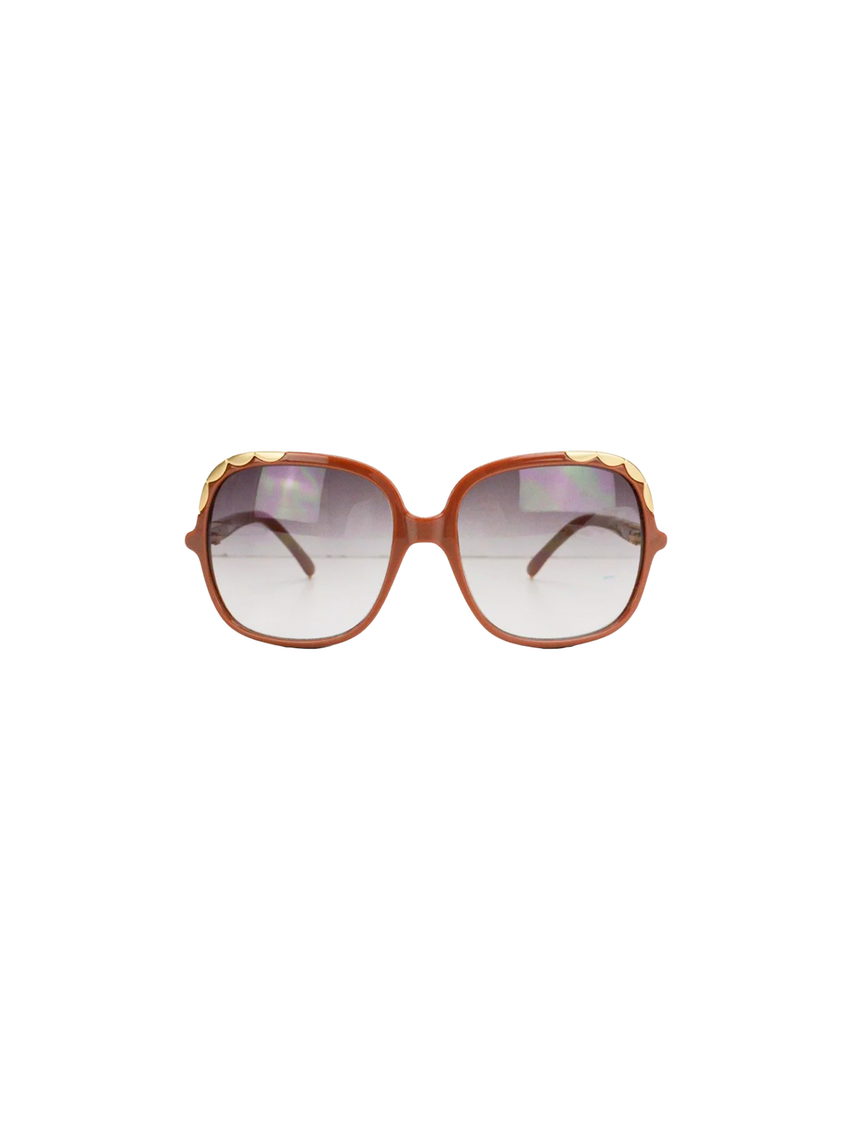 Chloé 2010s Blush and Gold Scalloped Sunglasses