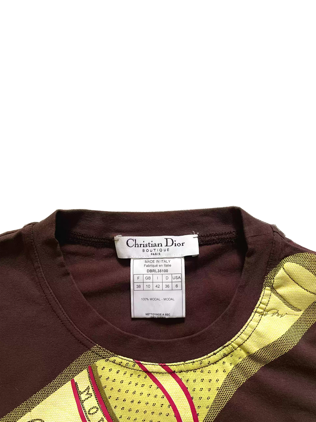 Christian Dior 2000s Rare Brown Taxi Alcohol T-Shirt